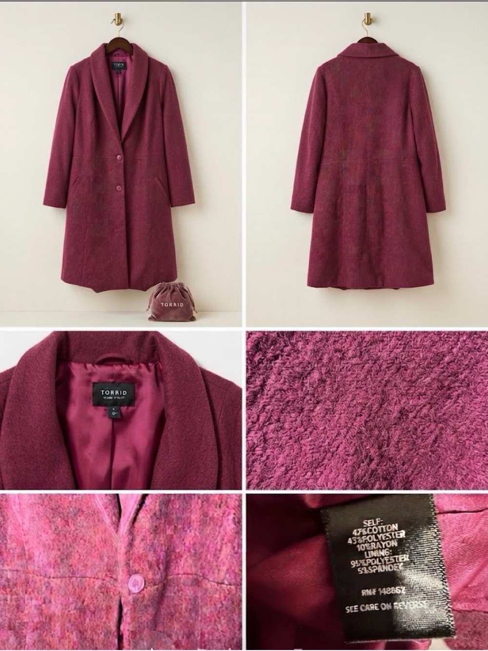 Gorgeous Torrid Magenta Winter Coat